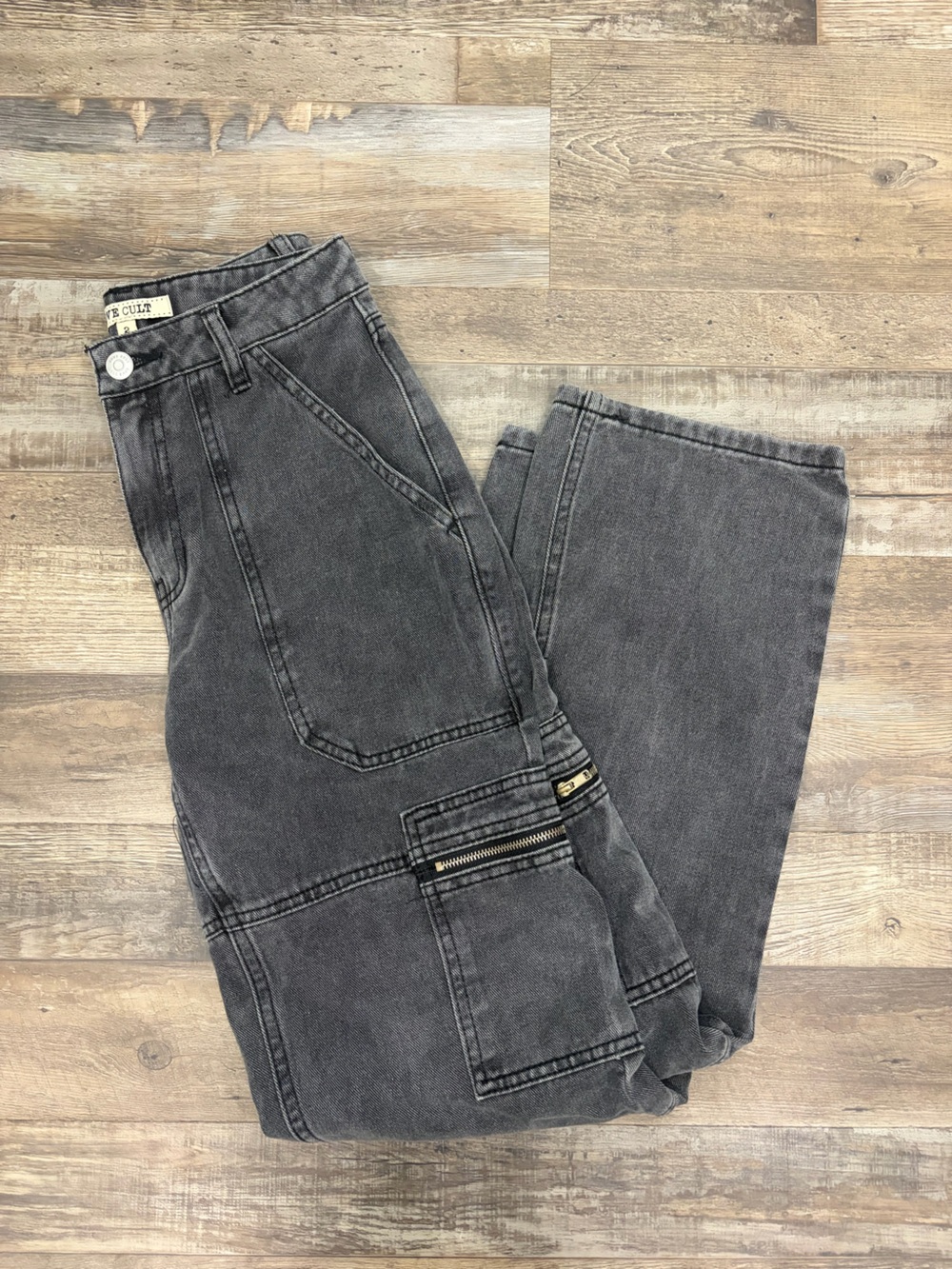 Women's Black Washed Straight Leg Jeans